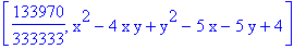 [133970/333333, x^2-4*x*y+y^2-5*x-5*y+4]